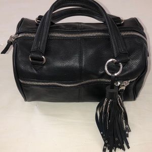 EXPRESS Black top handle zip purse